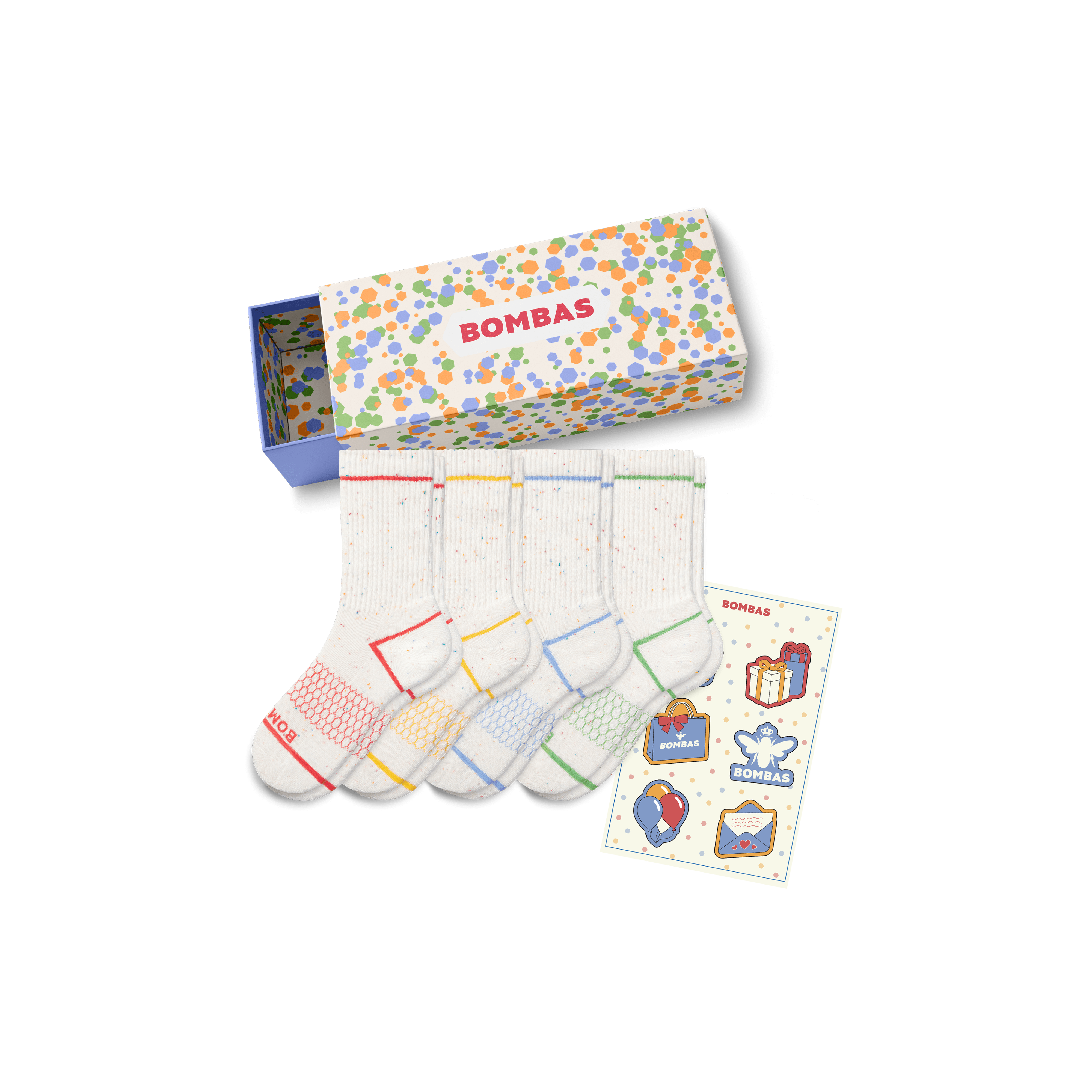 4-Pack Colorful Youth Calf Socks Gift Set