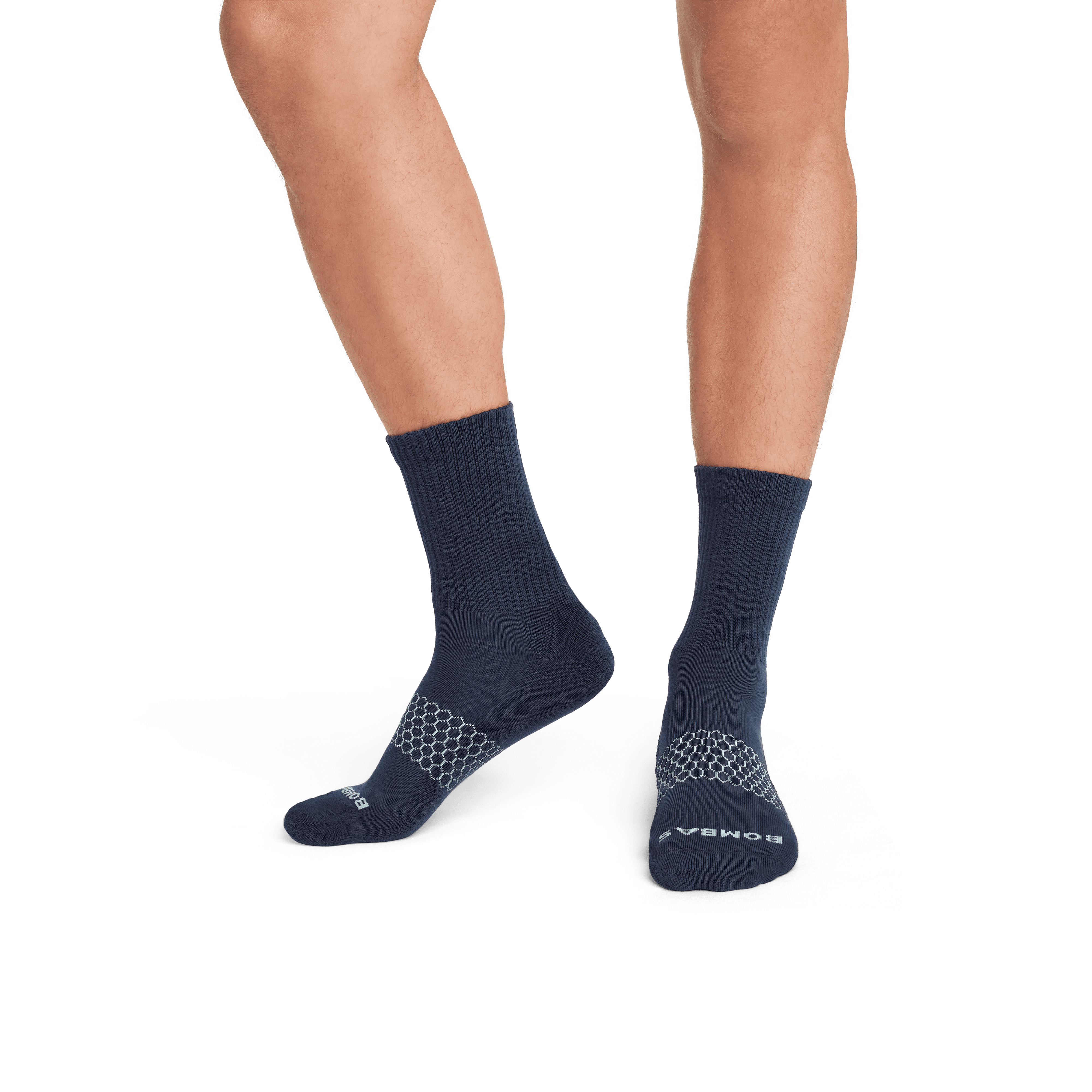 Men's Solid Calf Socks - Breathable & Durable