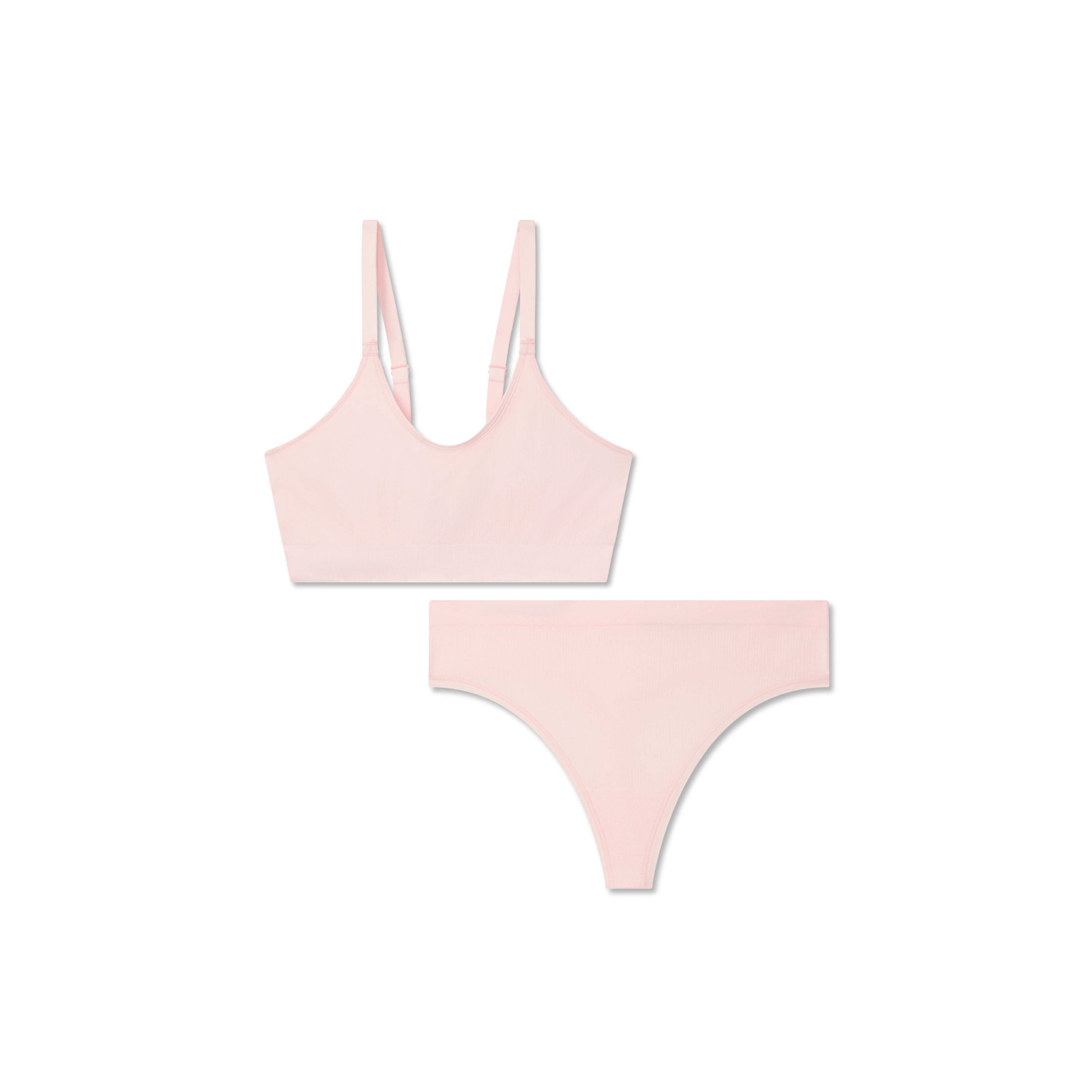 Seamless Scoop Bralette & Thong Set for Women