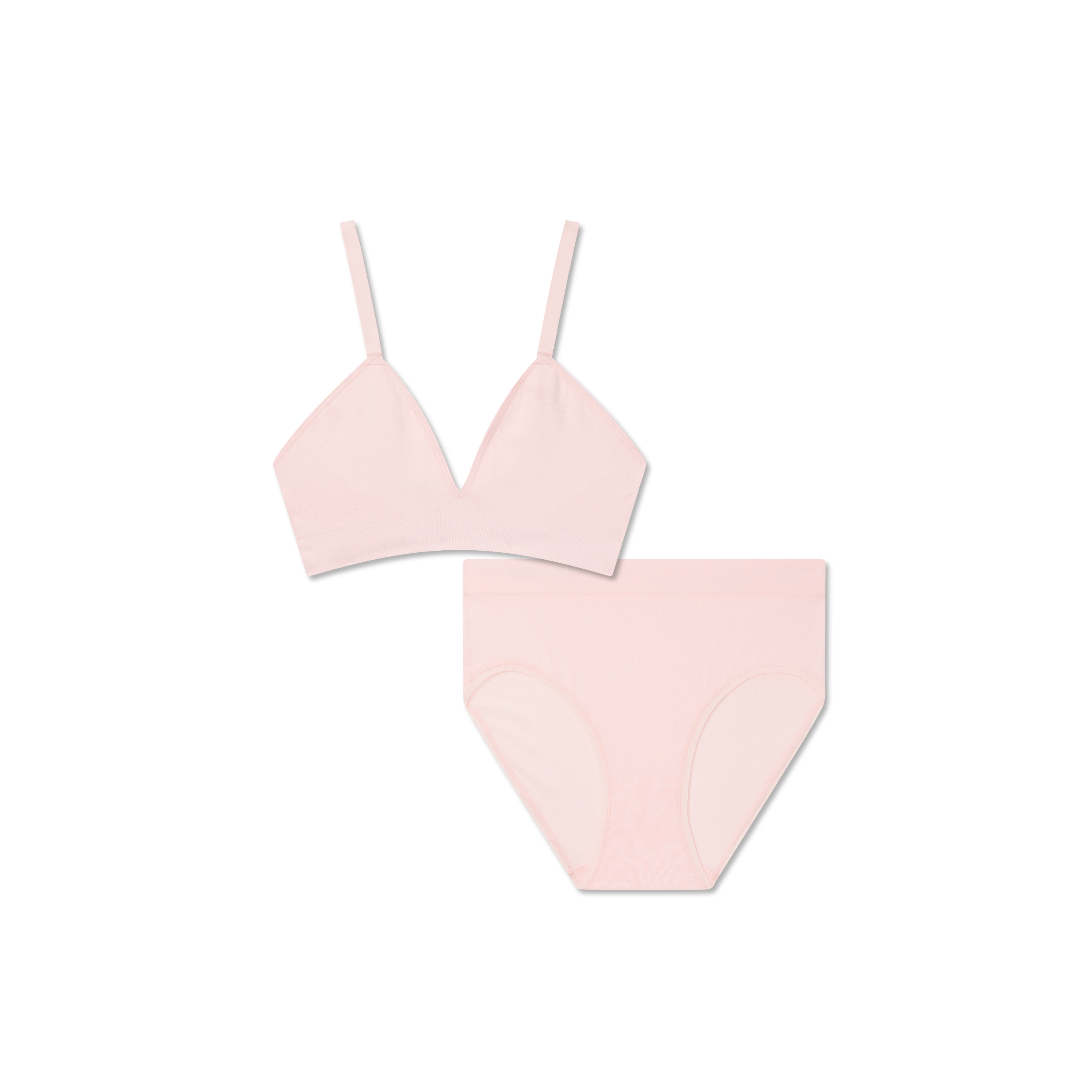 Seamless Triangle Bralette & High-Waist Brief Set