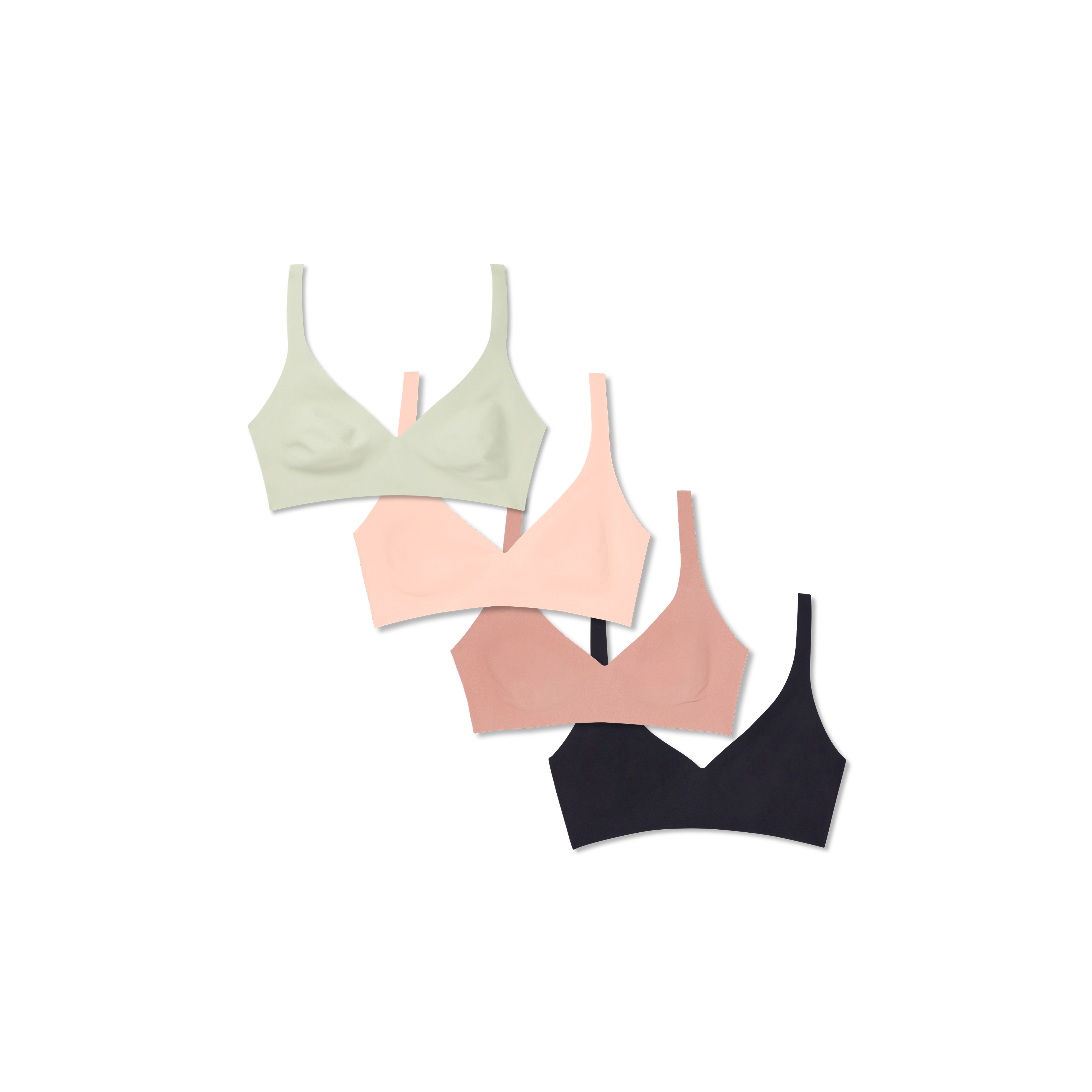 4-Pack Women's Plunge Bralette – No Show Comfort