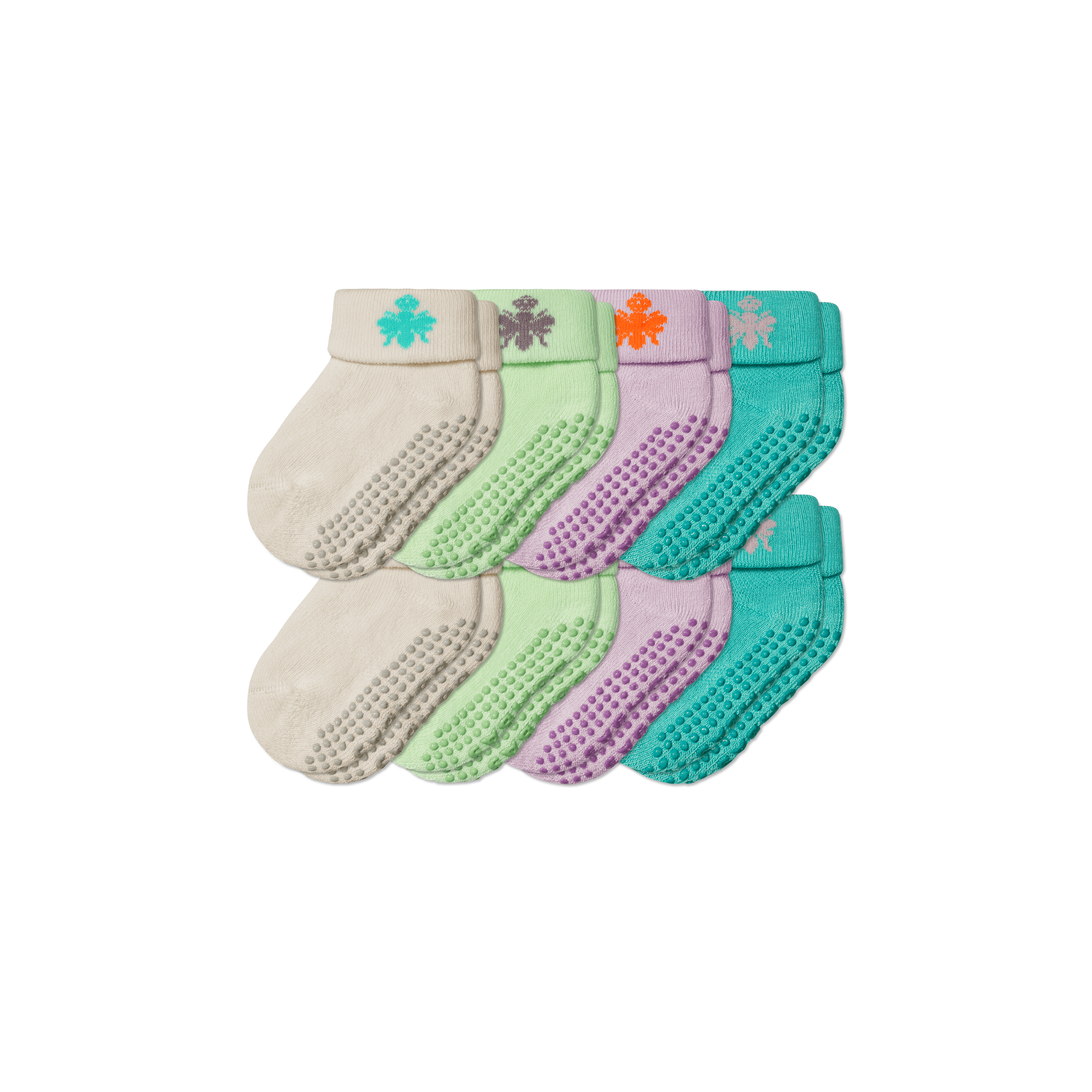 Baby Gripper Socks 8-Pack for Crawling (6-12 Months)