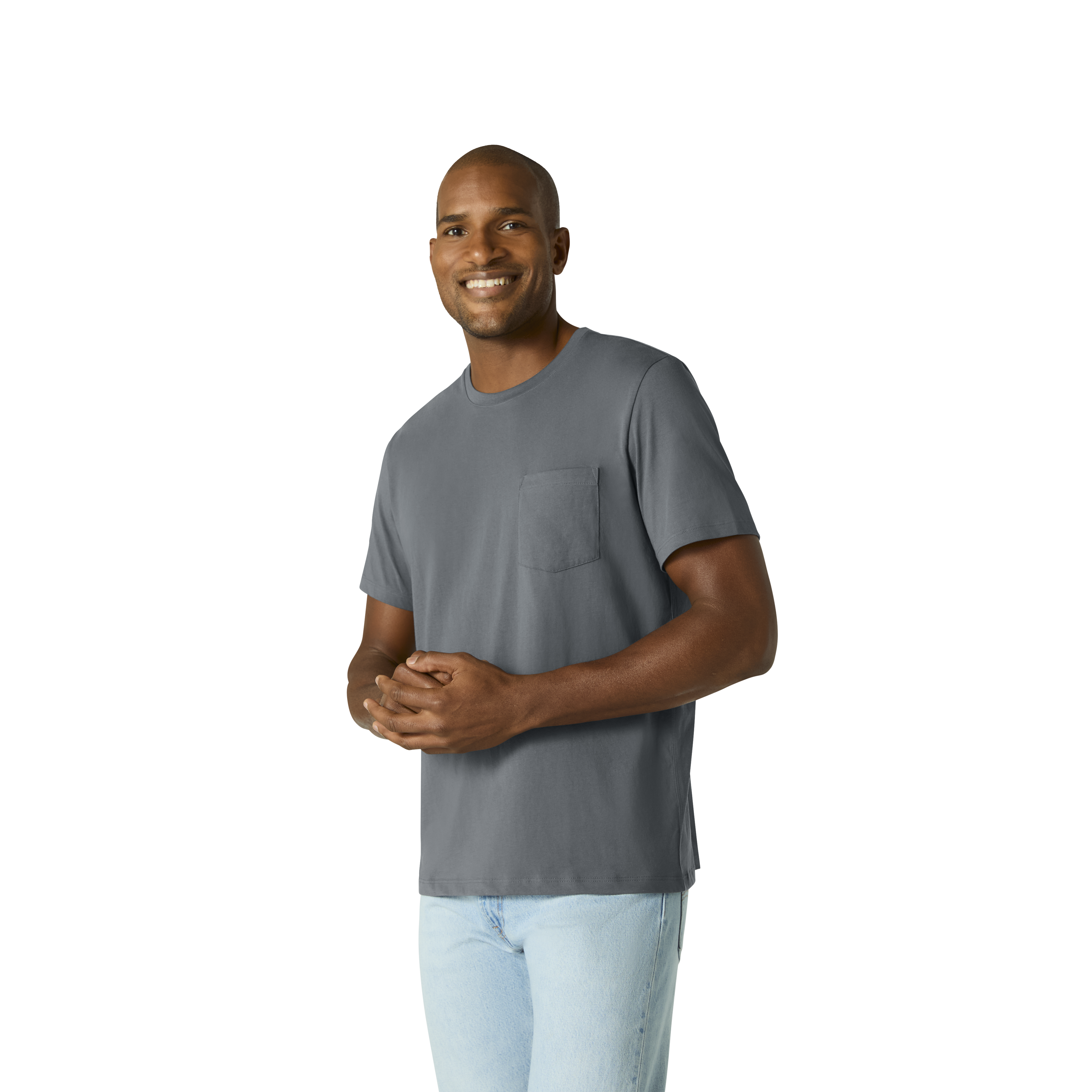 Men's Pima Cotton Crew Neck Tee with Pocket