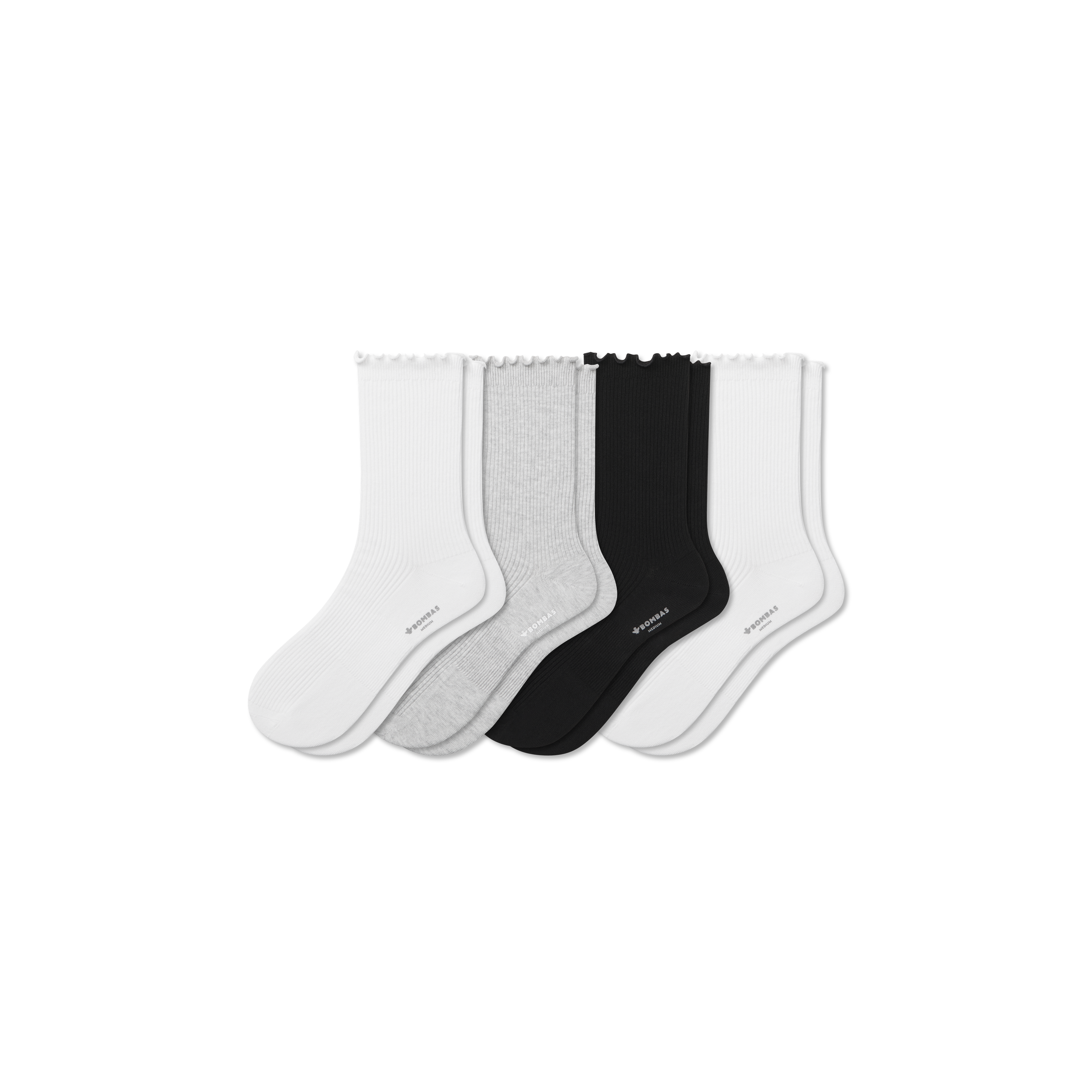 Women's Ribbed Ruffle Socks 4-Pack