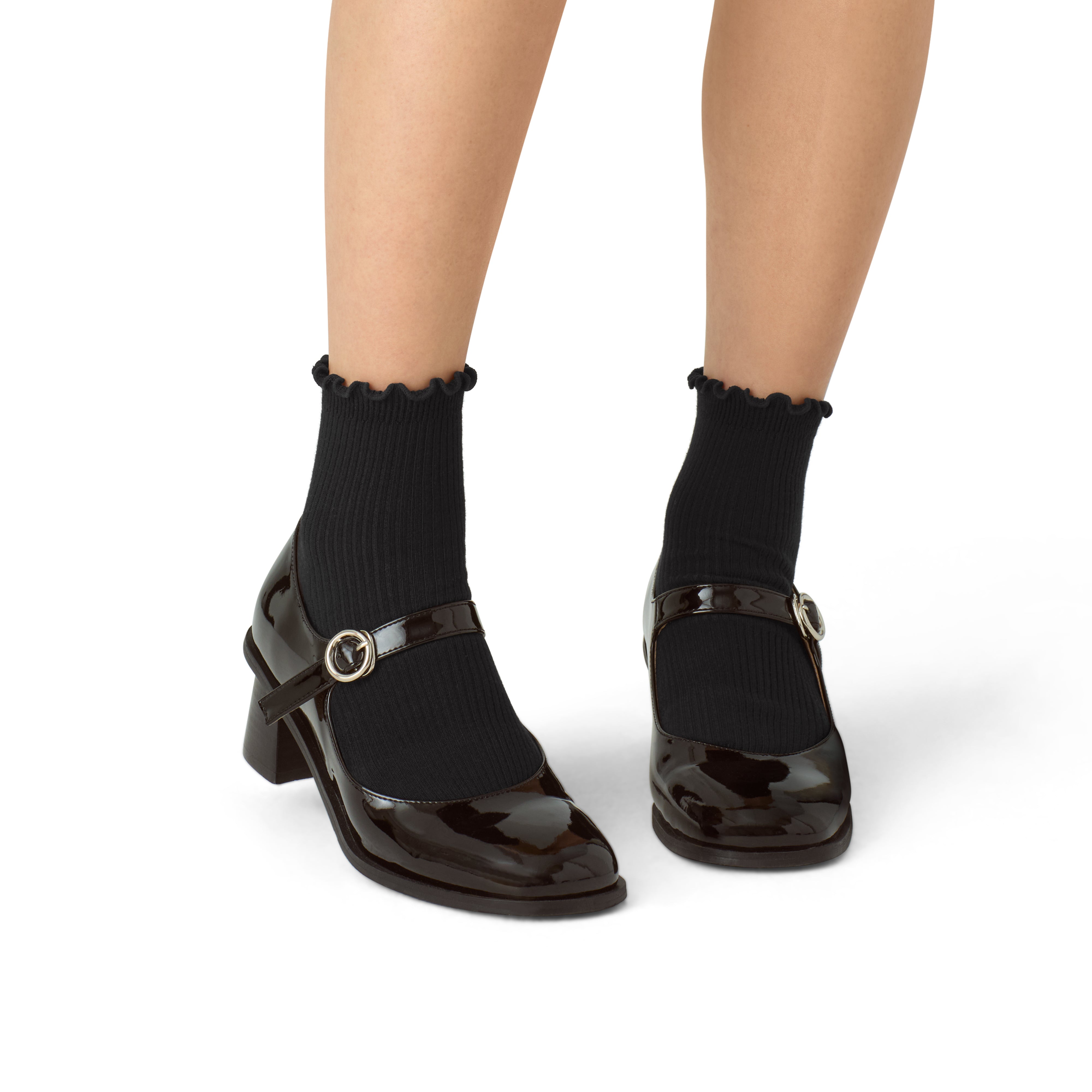 8-Pack Women's Ribbed Ruffle Ankle Socks